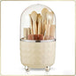 White Makeup Brush Holder Organizer,360° Rotating Makeup Brush Organizer,5 Slot Make up Brushes Cup for Cosmetics, Nail Polish, Art Supply, Bathroom Vanity Desktop Organizer