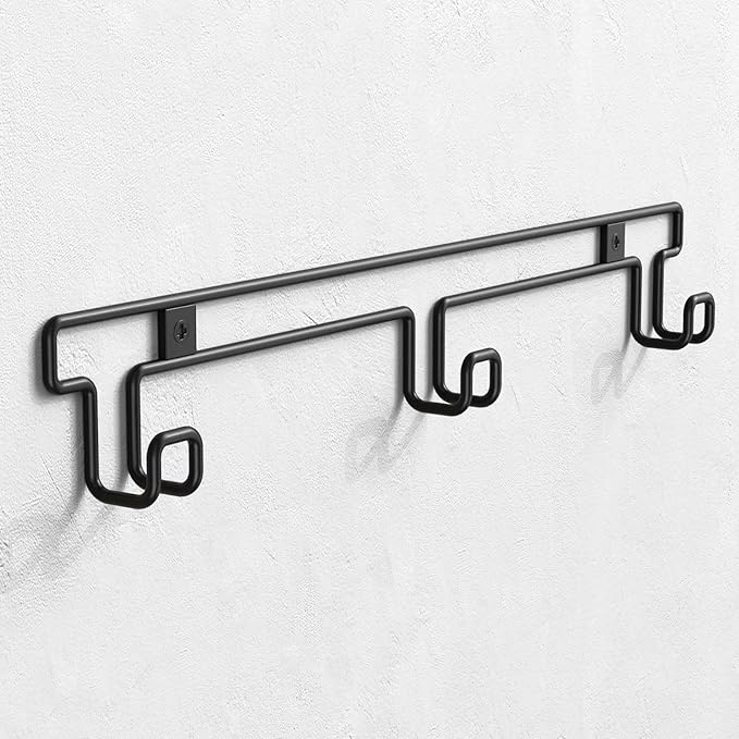 Hat Rack for Wall, [2-Pack] Metal Hat Organizer for Baseball Caps Holder 30 Hats Hook Hanger, Baseball Cap Storage, Strong Adhesive/Wall Drilled for Door, Room, Closet | Black