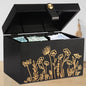100% Solid Wood Tampon Holder Box with Lid, Copper Leather Pull, Absolute Real Wood Bathroom Decorative Box for Feminine Product Storage and Accessories such as Tampons, Cotton Balls, Gifts for Women