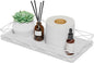 Lixple Toilet Paper Basket Holder, 13" Toilet Tank Tray, Wood and Metal Toilet Tray Vanity Organizer Bathroom Tray, Kitchen Sink Organizer for Soap Dispenser (White)