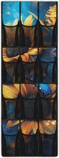 Butterfly Sunflower Over the Pantry Door Organizer - 12 Clear Pockets for Spices, Utensils, Snacks