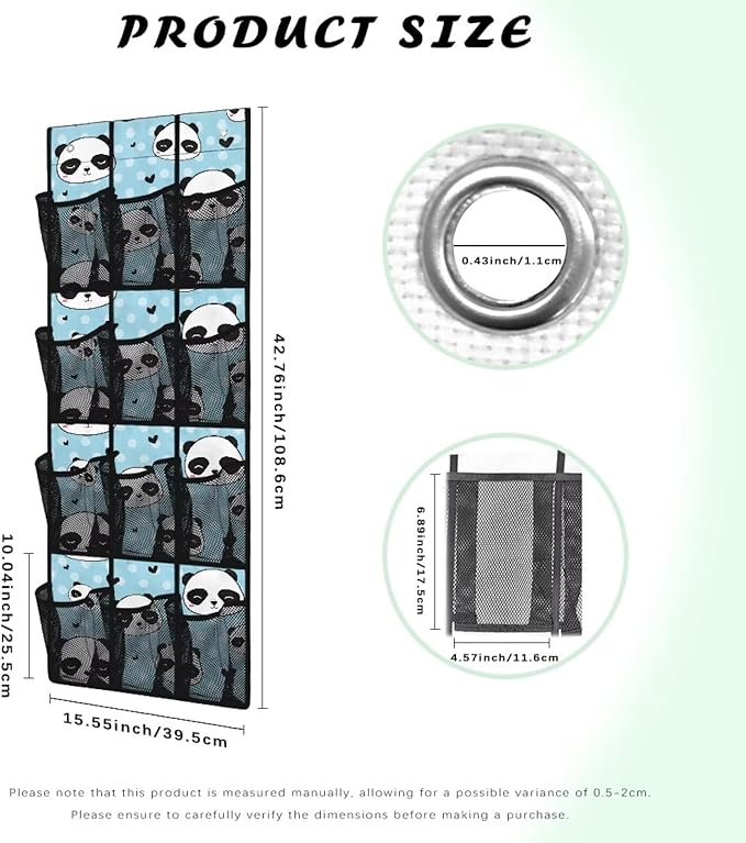 Over The Door Pantry Organizer, Pantry Organization and Storage, Hanging Storage Pockets, Laundry Room Organization, House and Kitchen Essentials,Cute Panda