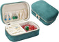 Small Travel Jewelry Case for Women - Plush Velvet Portable Organizer, Holds 20+ Bracelet/Necklace/Earrings/Rings, Giftable Storage Display Box Zipper, Mother/Bridesmaid/Girlfriend Gift (Green)