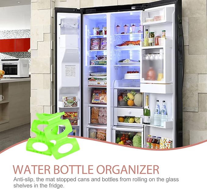 Hemoton Silicone Beverage Can Dispenser Mat for Refrigerator Beer Organizer for Cans and Bottles and - Design for Easy Storage