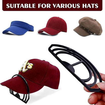Cap Brim Bender 4PCS Baseball Hat Curving, Hat Shaper for Fitted Hats, Trucker Cap, Flat Brim, Perfect Curve Bender,Accessories for Women and Men (Black)