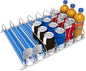 Drink Organizer for Fridge, 18.9x15.0x3.1in Soda Can Dispenser for Refrigerator, 6 Rows Adjustable Automatic Pusher Glide Drink Dispenser for Beer Beverages (Blue)
