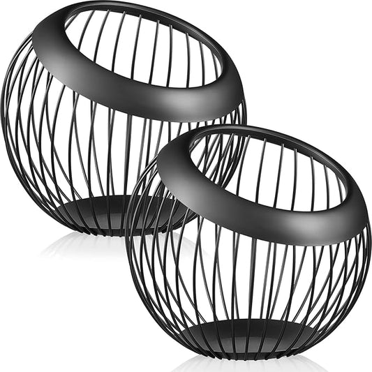 Patelai 2 Pieces Coffee Pods Holder K Pods Holder Large Capacity Coffee Pod Baskets Stainless Steel Cup Organizer Sturdy for Espresso Capsule Pot Storage Metal Wire Fruit Bowl Snack Storage(Black)