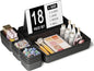 Plastic Drawer Organizers, 18 PCS Drawer Organizer Bins, Bathroom and Vanity Organizer Plastic Tray, Makeup organizer and storage for Makeup, Bedroom, Kitchen Gadgets Utensils and Office (Black)