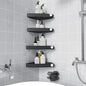 Sotfamily Plastic Shower Caddy Corner (for 90° Only), 4 Pack Adhesive Corner Shower Shelves for Smooth Wall Bathroom Organizers and Storage, Black