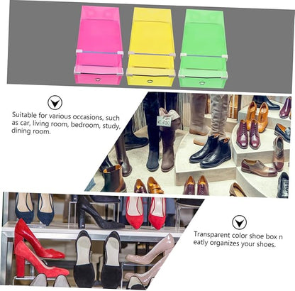 MAGICLULU 5pcs Stackable Dustproof Shoe Box Lids Plastic Shoe Storage Organizer Space Saver for Women Men
