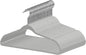Quality Hangers 50 Pack Slim Plastic Hangers for Clothes - 16.5" Won't Crease Your Clothes, Heavy Duty Non-Velvet Gray Hangers 360° Swivel Chrome Hook Non Slip Notches Dresses Coats Shirts Jackets
