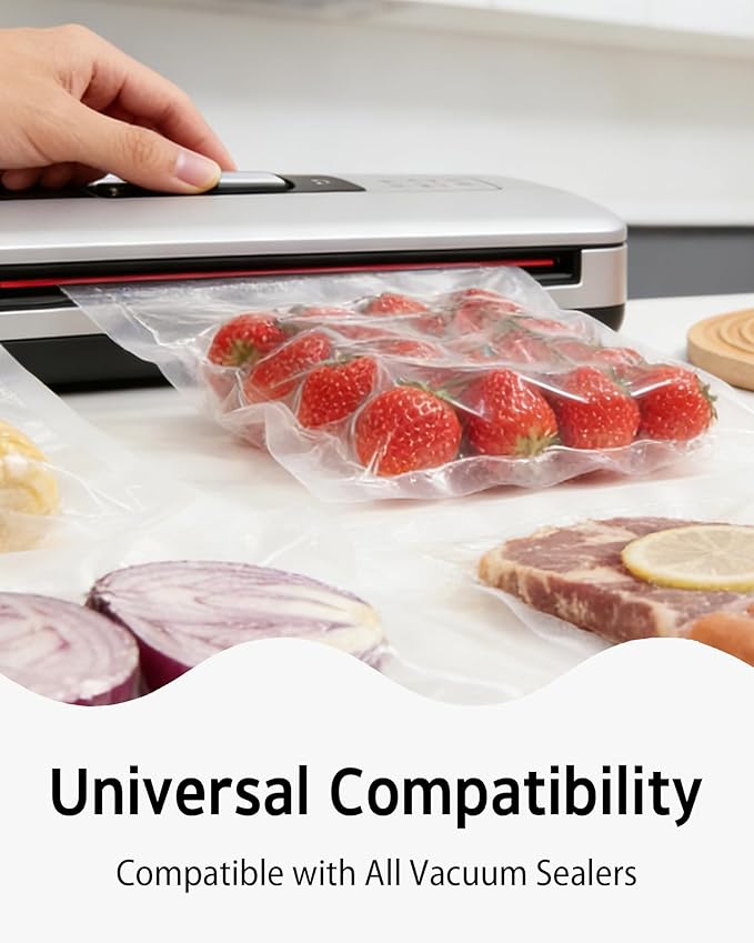 Syntus 150 Count Vacuum Sealer Bags, 20 Gallon 11" x 16" and 80 Quart 8" x 12" and 50 Pint 6" x 10" for Seal a Meal, BPA Free Heavy Duty Precut Bags, Food Vac Bags for Storage, Meal Prep or Sous Vide