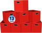 Fabric Cubby Storage Bins,13x13x13 Inches,Cube Organizer Bin Foldable Storage Boxes with Dual Handles Fabric Organizer Box and collapsible Storage basket,Set of 8,Red