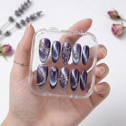 50 Sets Press On Nail Storage Box with 180 Pcs Adhesive Double Sided Tape, Clear Artificial Nail Display Case Acrylic Nail Boxes Press On Nail Packaging Box for Display Art Nail Salon Supplie