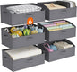 Lifewit Trapezoid Closet Storage Bins for Shelf, 6 Packs Non-woven Closet Organizer Baskets with Handles, Foldable Clothes Containers Boxes for Clothing, Book, Purse, 23L, Extra Large, Gray