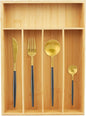 LotFancy Bamboo Kitchen Drawer Organizer, 9.5 Inch Silverware Organizer for Small Drawer, Silverware Tray, Utensil Organizer for Cutlery, Fork, Spoon Storage