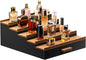 Sephyroth Cologne Organizer 5 Tier of Elegant Bamboo Perfume Organizer for Men with Hidden Storage and Practical Drawer, Perfect for Cologne Display & Gift (5T-BlackWalnut)