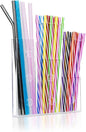9" Straw Holder for Cabinet Door–Acrylic Straw Organizer with Height Dividers, Wall Mounted Kitchen Accessories Container Storage Inside Cupboard Cabinet Door, Easy Install with Adhesive Strips