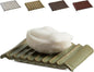 Zoeeker Soap Dish, Ceramic Soap Holder Bar Soap Saver Non-Slip Bathroom Accessories for Sponges, Scrubber, Razor, Green