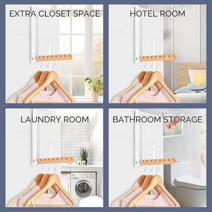 TERRA HOME Over The Door Coat Rack - Portable Foldable Laundry Hanger Dryer Rack - Ideal for Travel and Laundry Needs - Convenient Over The Door Hanger for Clothes and Laundry - 1PCS (White)