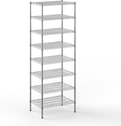 21" Deep x 30" Wide x 86" Height Wire Shelving Kit | 8-Tier | NSF Commercial Storage Rack Unit
