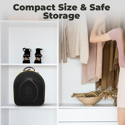 Hat Box for Travel with Shoulder and Luggage Straps, Hat Storage Box for Fedora, Straw, Panama, Trilby, Bowler, Pork Pie Hats and more. Hat Travel Case and Hat Storage Case, Crushproof Hat Box.