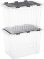 Superio Storage Bins with Lids, Clear Plastic Containers for Organizing, Stackable Totes, BPA Free, Odor Free, Organizer Boxes for Home, and Dorm, 17 Quart (2 Pack, 15"x10"x10.25")