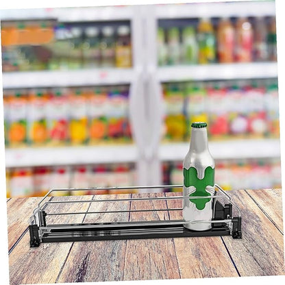GALPADA 2pcs Automatic Pusher Soda Can Organizer Fridge Drinks Dispenser Refrigerator Beverage Organizer for Cans and Bottled Beverages Easy Install and Material