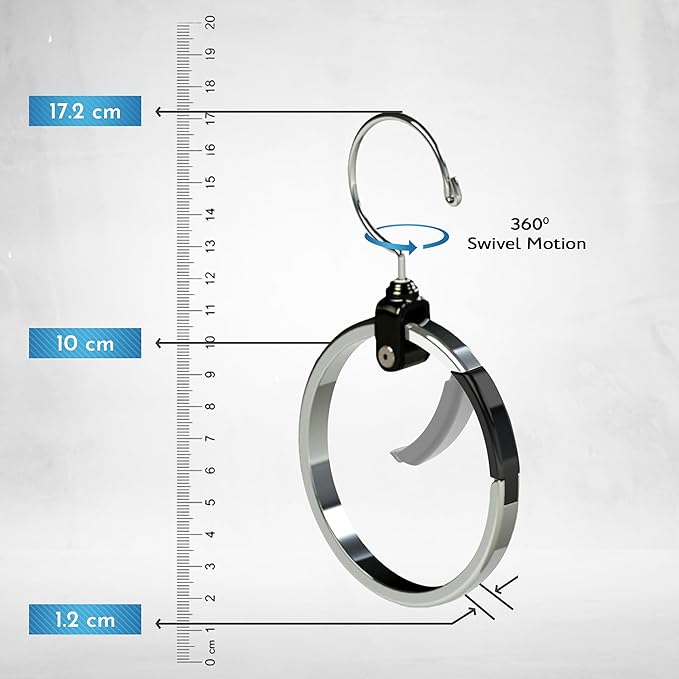 Rolly Hanger® Closet Space Saver – Premium Rotating Aluminum Organizer for Belts, Ties, Hats & Handbags – Heavy Duty 360° Swivel – Declutter & Maximize Storage (3 Pack)