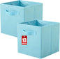 ShellKingdom Foldable Fabric Storage Cubes And Cloth Organizer Drawer For Closet And Toys, 13 X 13 X 13 INCH, 2 Pack (Light Blue)