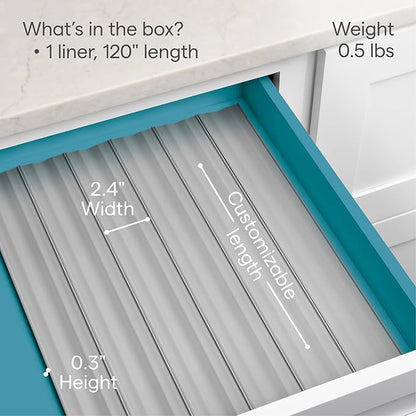 YouCopia SpiceLiner Spice Rack Drawer Organizer (Universal Fit 10’ Roll),Gray