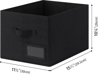 GRANNY SAYS Storage Baskets for Closet Shelves, Fabric Storage Bins for Clothes, Closet Organization Bins, Collapsible Storage Bins with Handles, Black, Large, 3-Pack