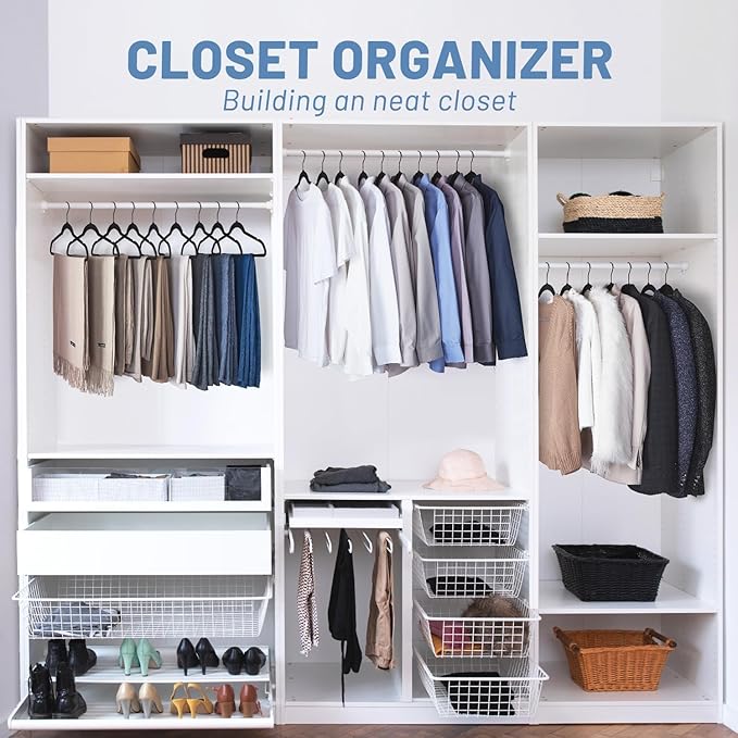 HOUSE DAY Black Velvet Hangers 120 Pack, Non Slip Felt Hanger, Slim Velvet Clothes Hangers for Suits, Shirt, Heavy Duty Coat Hanger for Closet