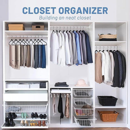 HOUSE DAY Black Velvet Hangers 120 Pack, Non Slip Felt Hanger, Slim Velvet Clothes Hangers for Suits, Shirt, Heavy Duty Coat Hanger for Closet