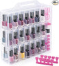DreamGenius Nail Polish Organizer Case for 48 Bottles with 2 Nail Separators, Double Side Gel Nail Polish Holder with Adjustable Dividers, Clear