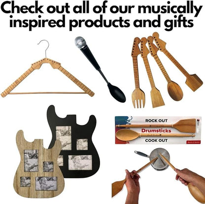 Guitar Neck Bamboo Clothes Hangers (Pack of 5) Gift for Guitarist or Musician