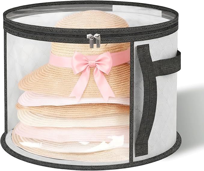 4-Piece Hat Storage Box, a Large-Capacity, Foldable, Transparent and Multi-Functional Organizer With Handle, Suitable for Storing Cowboy Hats, Top Woolen Hats Baseball Caps