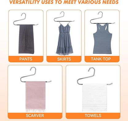 Pants Hangers Non Slip - 30 Pack Open Ended Hangers for Pants, Metal Jean Rack for Closet Women and Men, Space Saving Design for Slacks Trouser Blanket, Organization and Storage