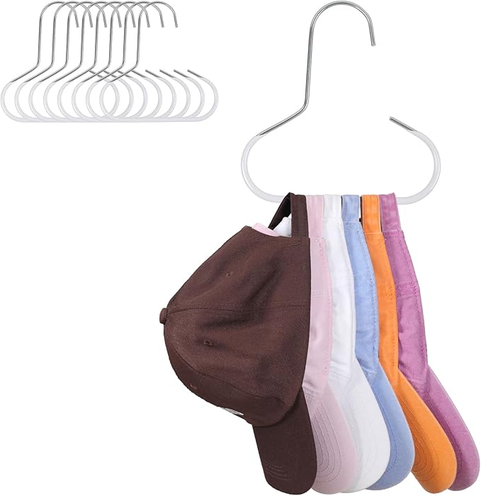 Hat Racks for Closet 8 packs Baseball Hat Organizer Cap Hanger Hat Holder for Closet for Hat, Tie, Bra, Belt, Tank Top, Scarf