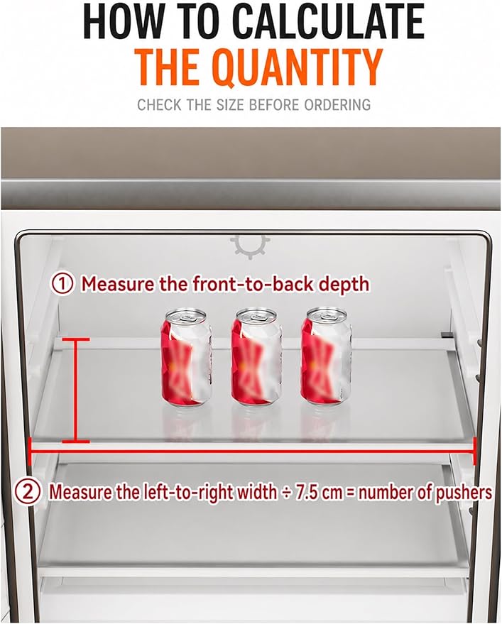 Automatic Can Dispenser for Refrigerator, Beverage Can Organizer Rack, Rolling Soda Drink Holder, Fridge Storage for Soda, Beer and Energy Drink Cans(7.5 x 59 cm)
