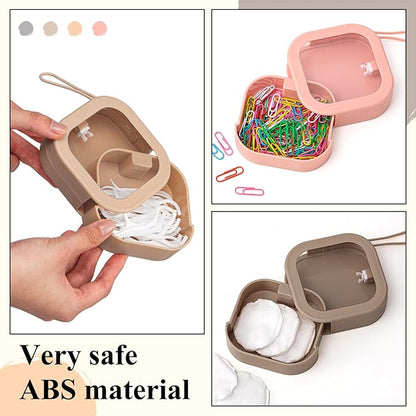 Kathfly 4 Pcs Multicolor Hair Tie Organizer Portable Hair Accessory Storage Containers Stackable Tie Bobby Pin Holder Home Cotton Swab Dispenser Accessories Jewelry Organizer Box