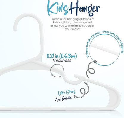 Utopia Home 60 Pack Kids Hangers - 11.5 Inch Plastic Baby Hangers for Closet - Childrens Hanger for Clothes & Infant Hanger for Closet (White)