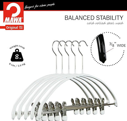 Mawa Narrow Petite Clothing Hangers, Steel Hanger with Non-Slip Coating, for Shirts, Dresses, Suits, Pants, Skirts, Camisoles, Jackets, 360-degree Rotatable Hook