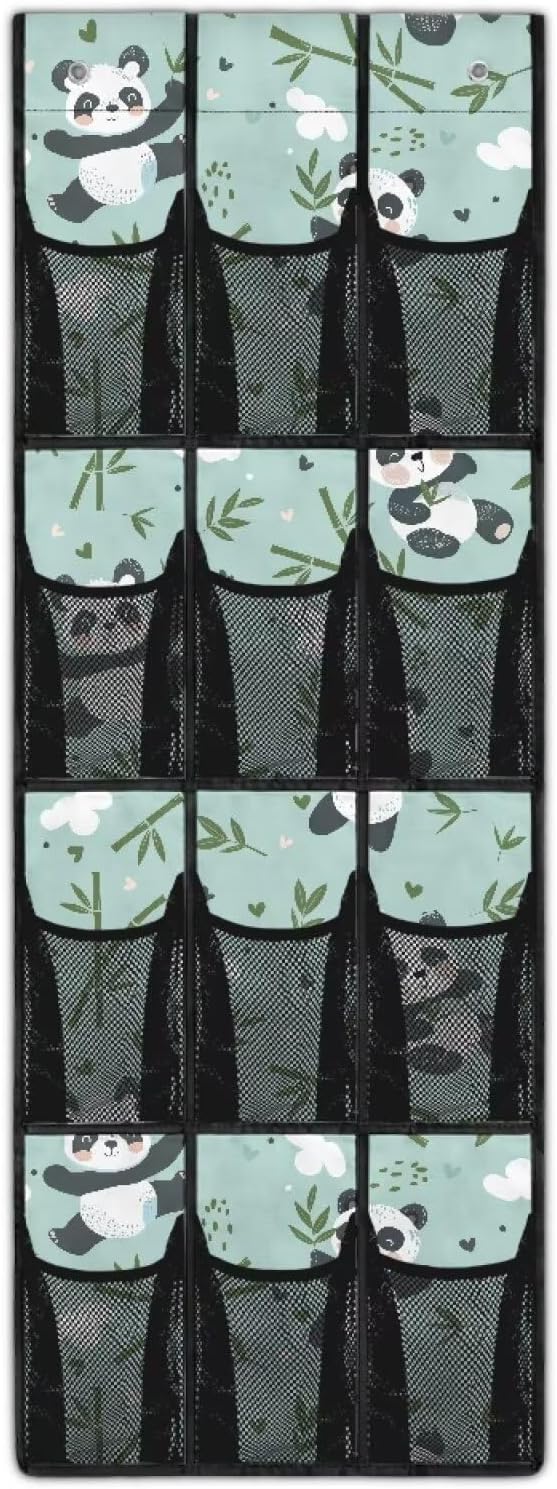 Cute Panda Over The Door Organizer Storage Holder,Door Shoe Rack Organizer for Men Women Kids,Small Item Storage Bag,Nursery Organizers and Storage,Closet Rack for Shoes,Accessories