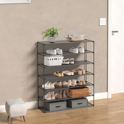 Jerry & Maggie Simple Trending 7 Tier Stackable Shoe Rack for Garage, Shoe Rack for Entrance Small Space for Dorm Shoe Racks, Over Door Shoe Rack, Kitchen Storage Shelves Solution