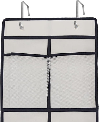 White Over Door Shoe Organizer, 12 Large Pockets Hanging Storage for Closet Organization, Space Saving Shoe Rack and Accessory Holder