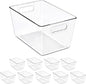 Sorbus Clear Storage Bins, 10 Pack Large Organization Bins with Handles – Clear Storage Containers for Storage, Pantry, Fridge, Cabinet, Closet & Kitchen Organization – BPA-Free Plastic
