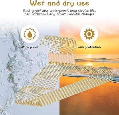 VWV Gold Aluminum Hangers, 20 Pack Baby Hangers，12.6 Inch Children Baby Hanger, Sturdy Metal Children Clothes Hangers for Wardrobe, Space-Saving Toddler Hanger