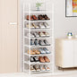 8-Tier Tall Shoe Rack for Closet, Entryway, Adjustable Sturdy Durable Shoe Shelf,Narrow Shoe Stand Organizer (18" W×10" D×58" H,White)
