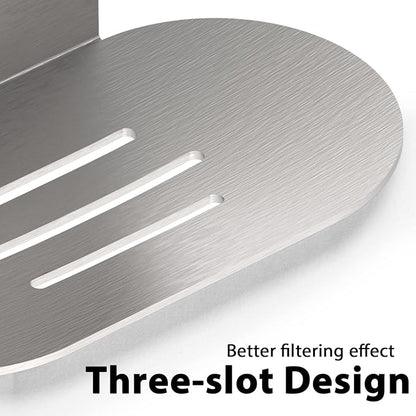 2 Pack Soap Dish for Shower, 3 Slot Self-Adhesive Soap Holder for Bathroom, Wall Mounted Shower Soap Holder, Stainless Steel Soap Tray (Brushed Silver)